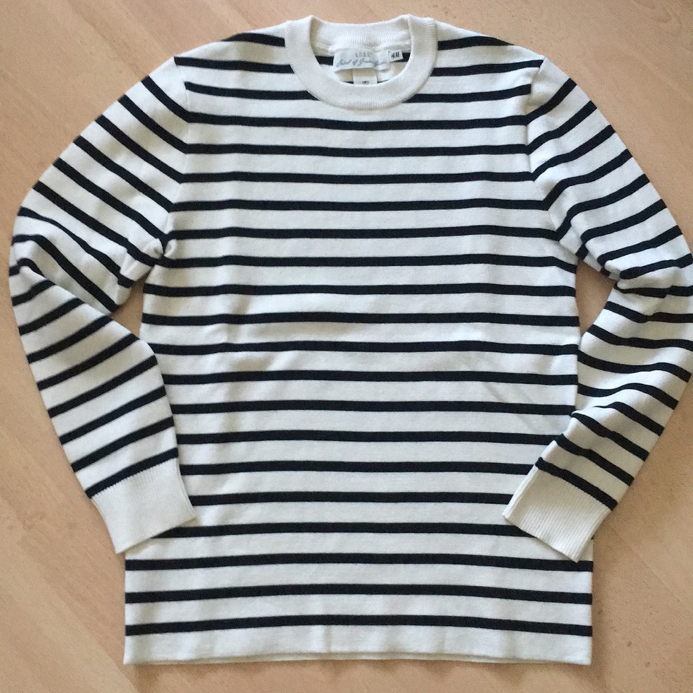 Men’s H&M Stripe Sweater - Cream & Black - US S